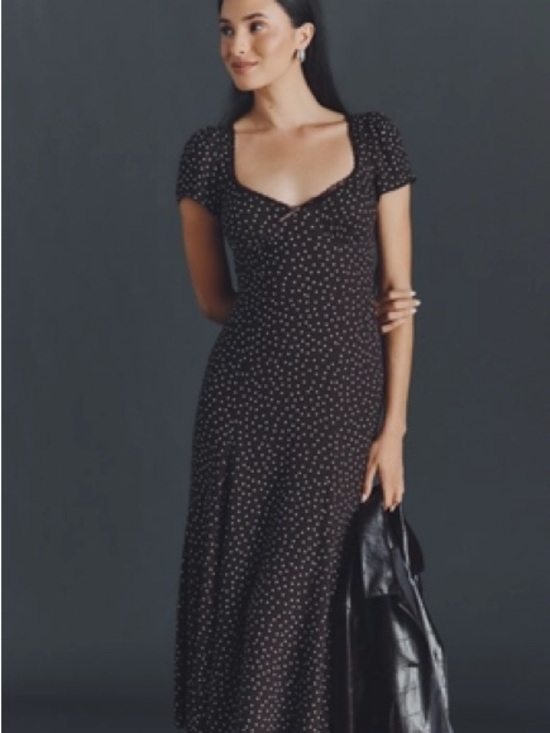 Reformation Dresses & Skirts - Reformation Afton A-line Maxi Dress with White Polka Dot Print